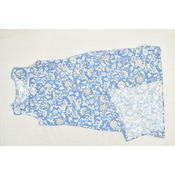 Soft By Avenue Dress Womens Large Linen Blend Sleeveless Floral Summer Casual - Picture 2 of 8